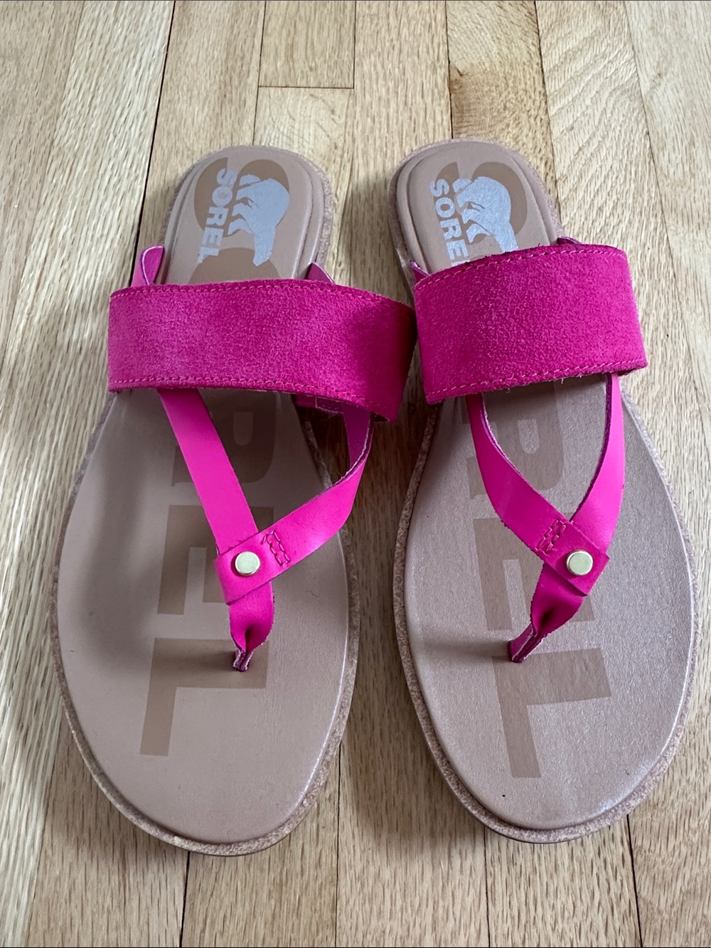 Sorel Ella II Easy Flip sandals pink suede 8.5